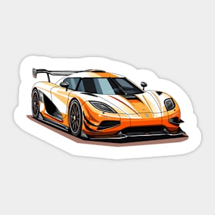 Koenigsegg Orange Cartoon Print Sticker